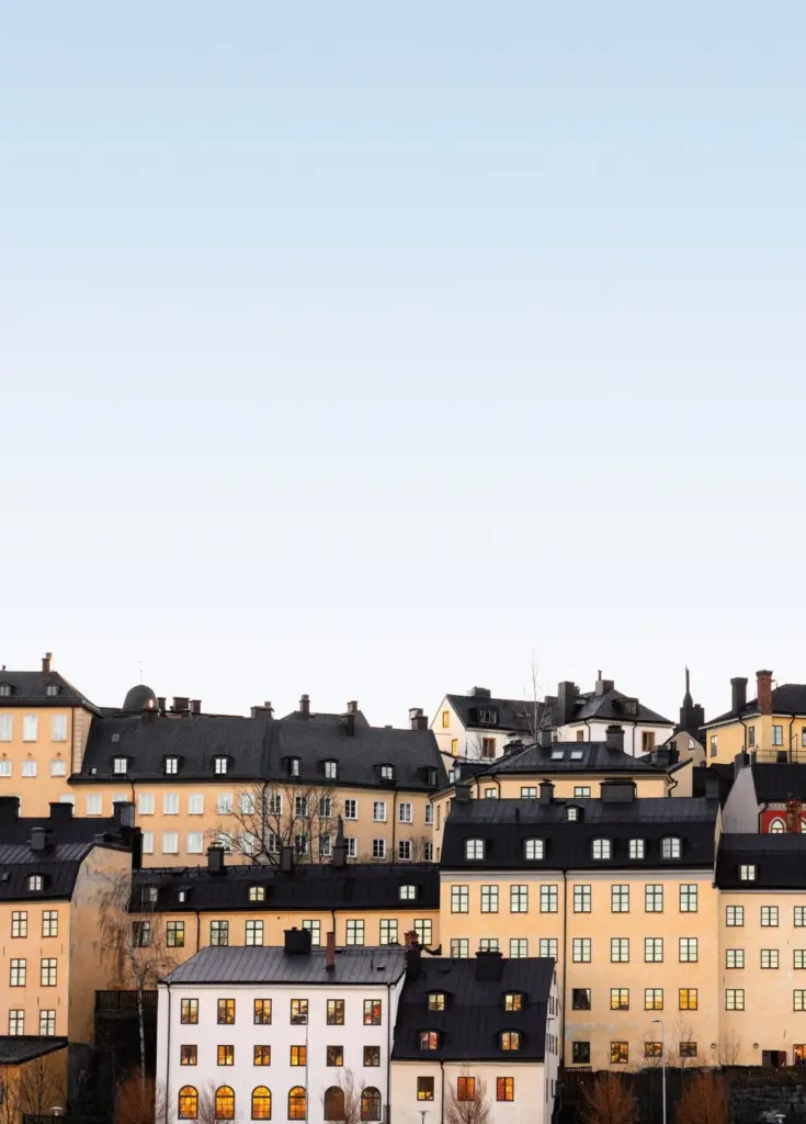 Rows of houses along a waterfront